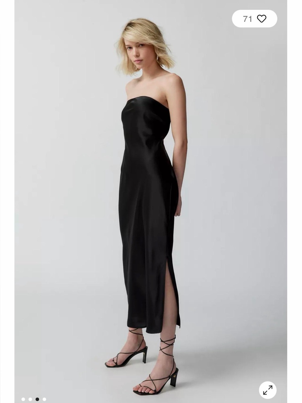 NWOT UO Rina Satin Strapless Midi Dress - Size L